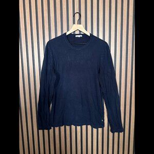 James Perse T Shirt 2 / Medium Black Faded Long Sleeve Crewneck Combed Cotton
